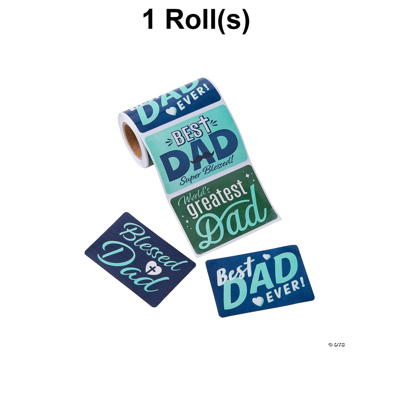 3" x 2" Religious Father's Day Blessed Dad Sticker Roll 100 Pieces